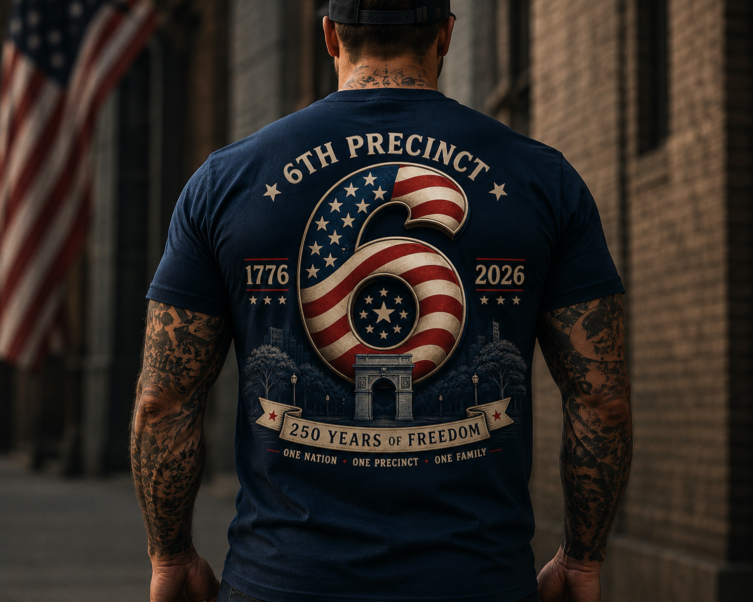 6th Precinct 250 Years of Freedom Commemorative T-Shirt (1776–2026) - Image 3